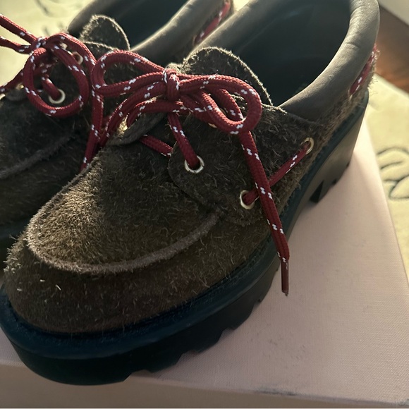 MIU MIU Chunky rustic Suede Loafers Brown Size 36.5 6.5 - Picture 3 of 11